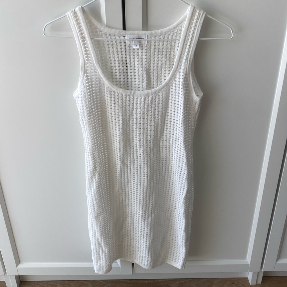 Revolve Superdown White Knit Swim Coverup Dress Size Small
